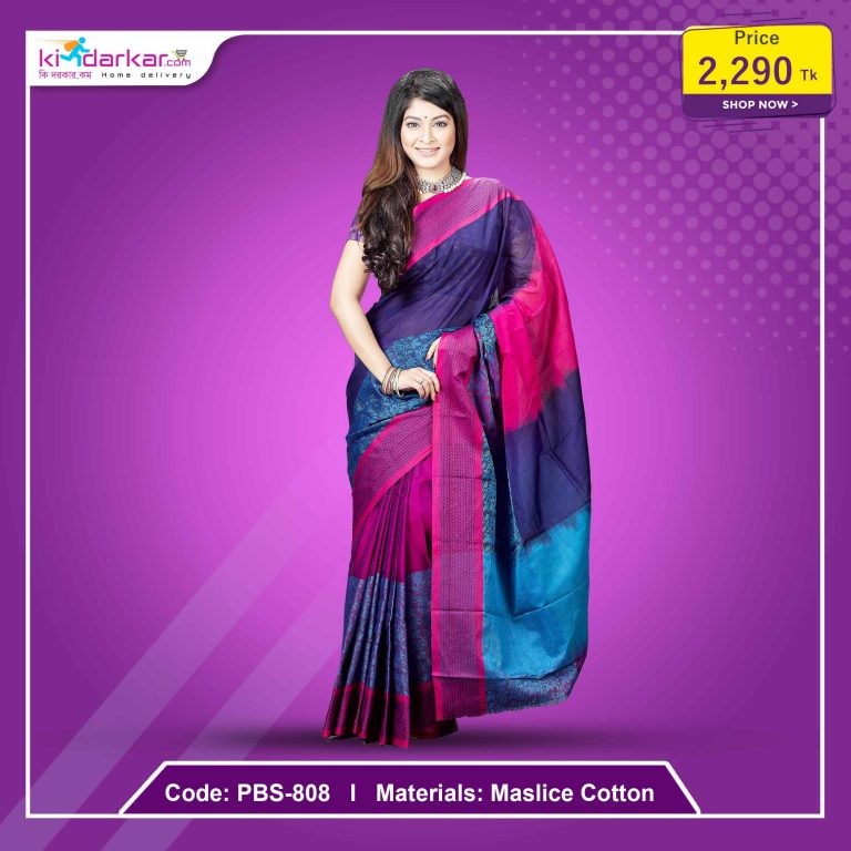 Tangail Maslice Cotton Saree (PBS-808)
