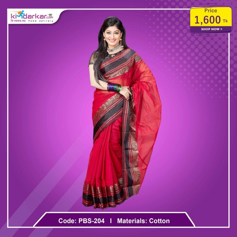 Tangail Pure Cotton Saree (PBS-204)